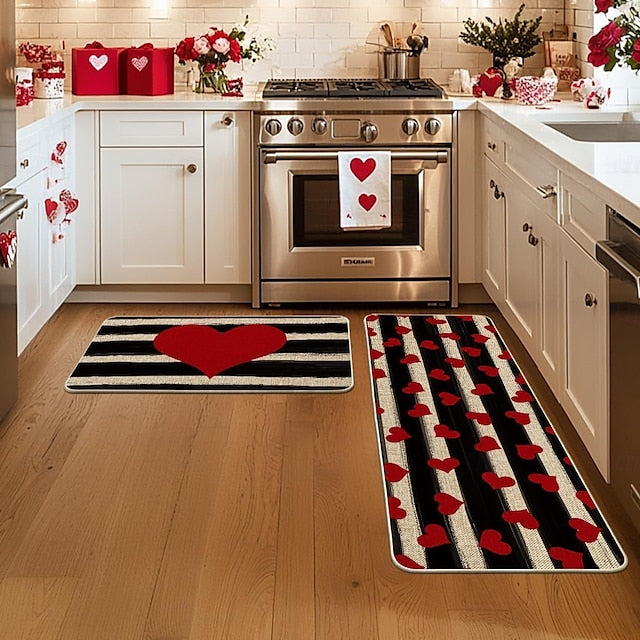 Valentine's Day Gnomes Area Rug Kitchen Mat Non-Slip Oil Proof Floor Mat Livingroom Rug Indoor Outdoor Mat Bedroom Decor Bathroom Mat Entrance Rug Door Mat