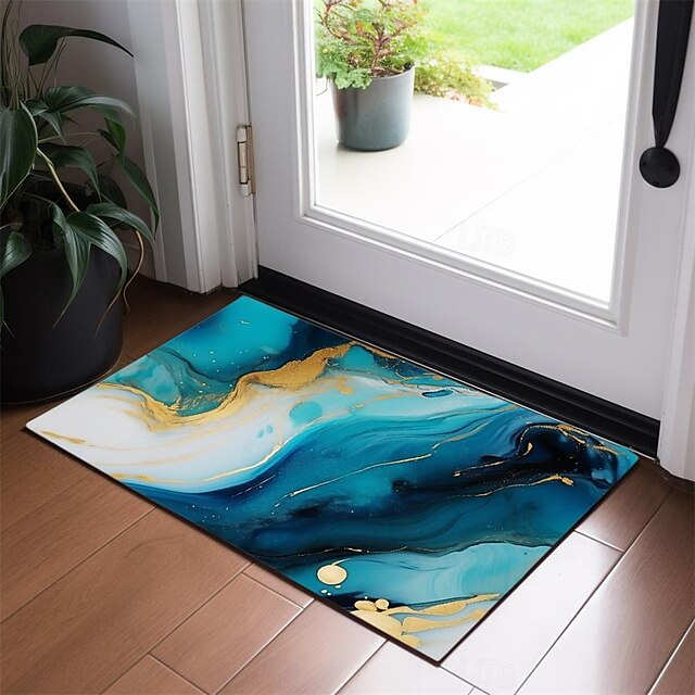 Marble Pattern Doormat Floor Mats Washable Rugs Kitchen Mat Non-Slip Oil Proof Rug Indoor Outdoor Mat Bedroom Decor Bathroom Mat Entrance Rug