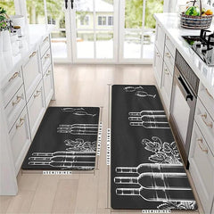 Wine Glasses Area Rug Kitchen Rug Mat Non-Slip Oil Proof Floor Mat Livingroom Rug Indoor Outdoor Mat Bedroom Decor Bathroom Mat Entrance Rug Door Mat