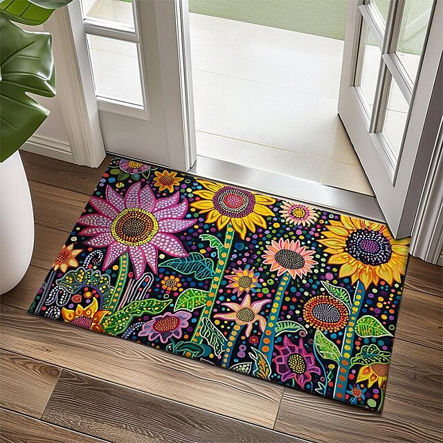 Big Sun Flowers Doormat Floor Mats Washable Rugs Kitchen Mat Non-Slip Oil Proof Rug Indoor Outdoor Mat Bedroom Decor Bathroom Mat Entrance Rug