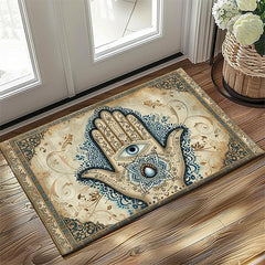 Hamsa Hand Ramadan Doormat Floor Mats Washable Rugs Kitchen Mat Non-Slip Oil Proof Rug Indoor Outdoor Mat Bedroom Decor Bathroom Mat Entrance Rug