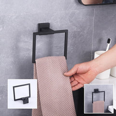 Black Hand Towel Holder SUS304 Stainless Steel Towel Hanger Towel Ring for Bathroom Lavatory Wall Mount Contemporary Style