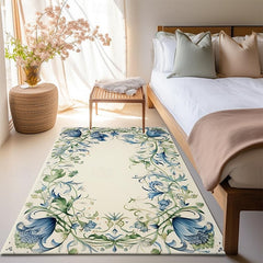 Spring Floral Fruit Area Rug Kitchen Mat Non-Slip Oil Proof Floor Mat Livingroom Rug Indoor Outdoor Mat Bedroom Decor Bathroom Mat Entrance Rug Door Mat Bird Tree of Life