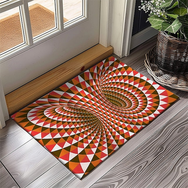 3D Vortex Doormat Kitchen Mat Floor Mat Non-Slip Area Rug Oil Proof Rug Indoor Outdoor Mat Bedroom Decor Bathroom Mat Entrance Rug Optical Illusion