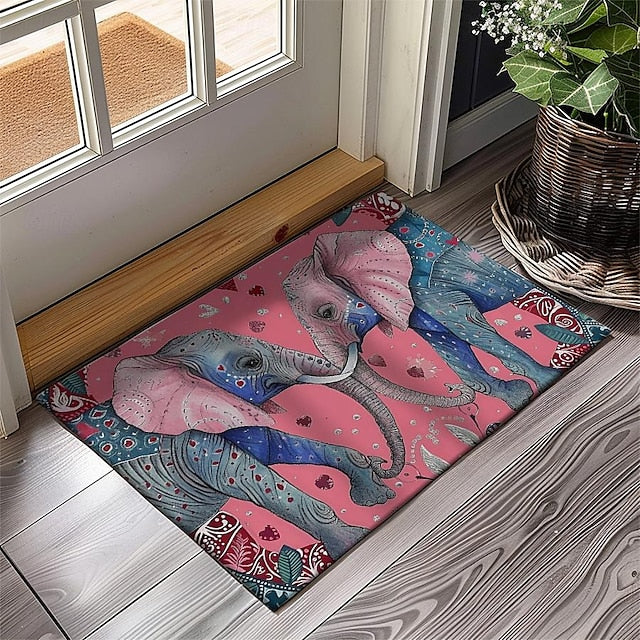 Duo Leopards Doormat Floor Mats Washable Rugs Kitchen Mat Non-Slip Oil Proof Rug Indoor Outdoor Mat Bedroom Decor Bathroom Mat Entrance Rug