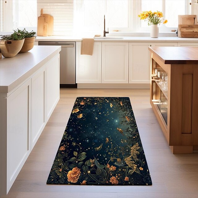 Botanical Night Area Rug Kitchen Mat Non-Slip Oil Proof Floor Mat Livingroom Rug Indoor Outdoor Mat Bedroom Decor Bathroom Mat Entrance Rug Door Mat Bird Tree of Life