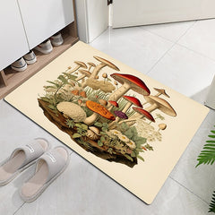 Mushrooms Door Mat Floor Mats Washable Rugs Kitchen Mat Non-Slip Oil Proof Area Rug Indoor Outdoor Bedroom Decor Entrance Rug