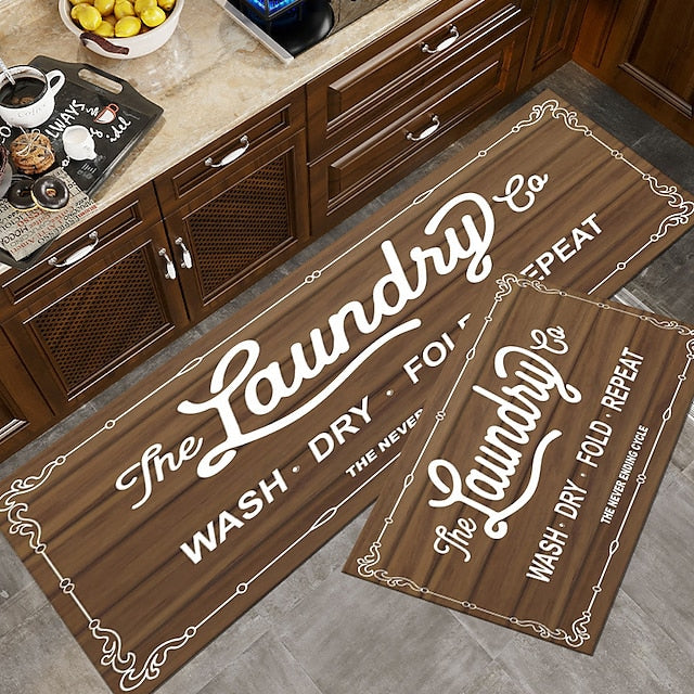 Laundry Mat Rug Kitchen Mat Non-Slip Oil Proof Rug Indoor Outdoor Mat Bedroom Decor Bathroom Mat Entrance Rug Door Mat