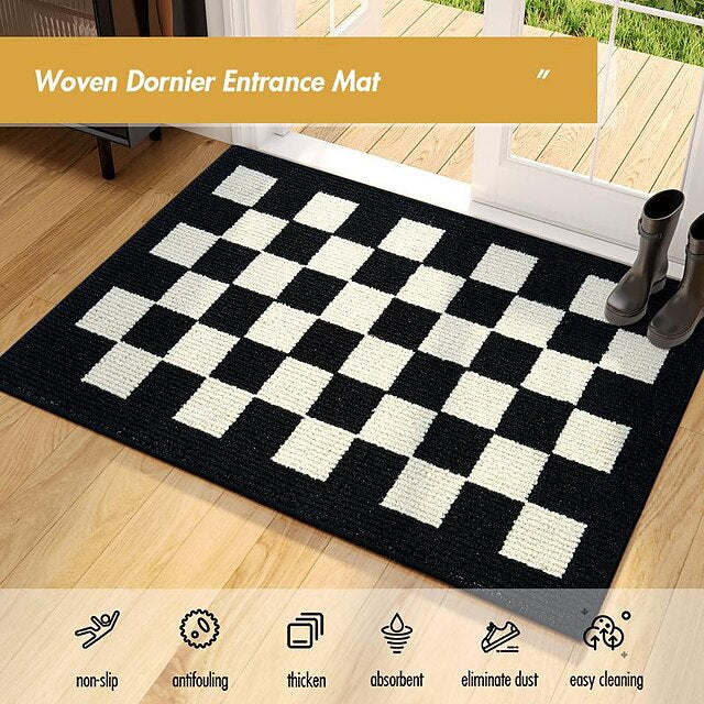 Checkerboards Doormat Kitchen Mat Floor Mat Non-Slip Area Rug Oil Proof Rug Indoor Outdoor Mat Bedroom Decor Bathroom Mat Entrance Rug