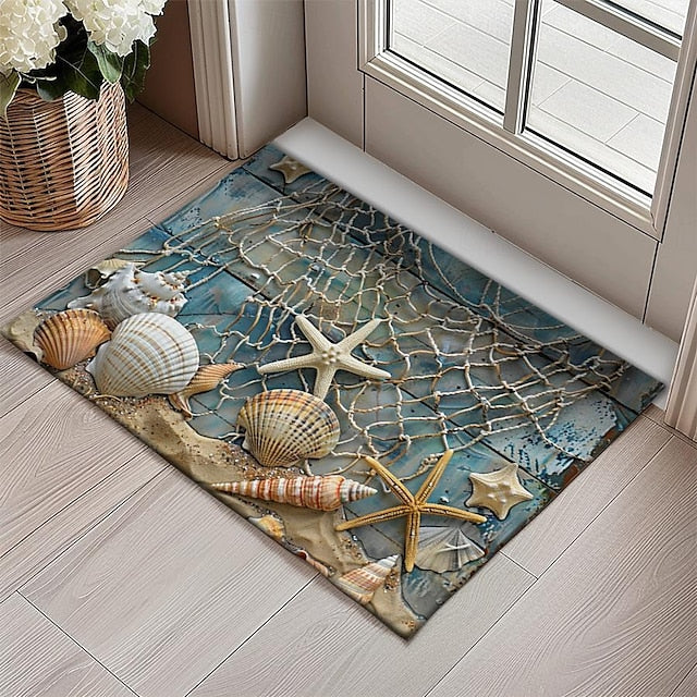 Beach Shells Doormat Kitchen Mat Floor Mat Non-Slip Area Rug Oil Proof Rug Indoor Outdoor Mat Bedroom Decor Bathroom Mat Entrance Rug