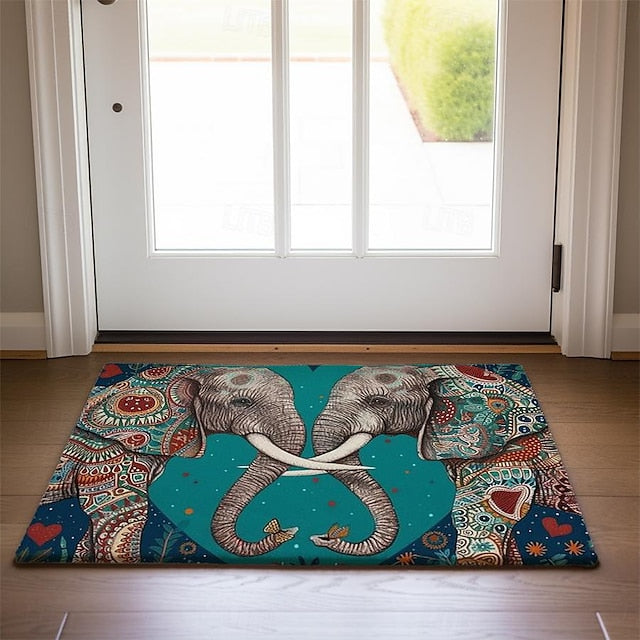 Duo Leopards Doormat Floor Mats Washable Rugs Kitchen Mat Non-Slip Oil Proof Rug Indoor Outdoor Mat Bedroom Decor Bathroom Mat Entrance Rug