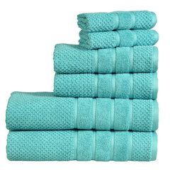 Bibb Home 6-Piece Egyptian Cotton Zero Twist Towel Set