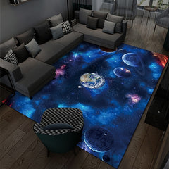 Area Rug Educational Outer Space Universe Planet Floor Rugs Living Room Home Decor, Carpets Area Mats for Kids Boys Girls Bedroom