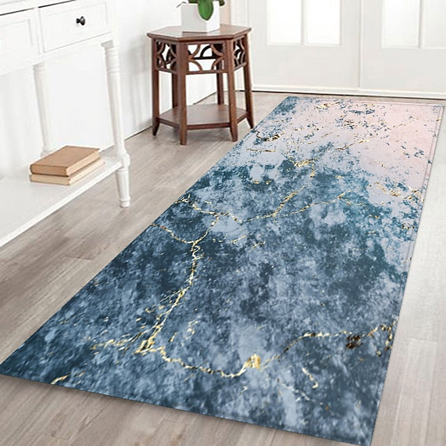 Marble Pattern Flannel Floor Mat Fabric Printed Home Entrance Doormat Carpet Mattress Bathroom Mat