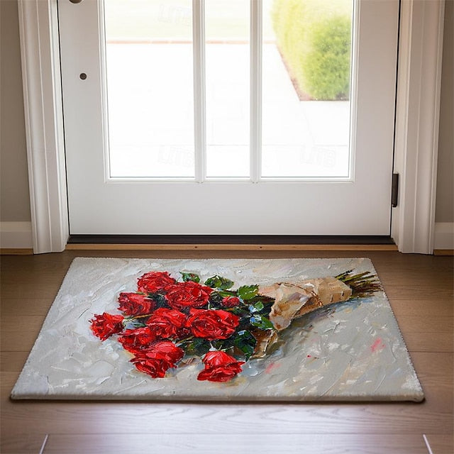 Daisy Flowers Doormat Kitchen Mat Floor Mat Non-Slip Area Rug Oil Proof Rug Indoor Outdoor Mat Bedroom Decor Bathroom Mat Entrance Rug