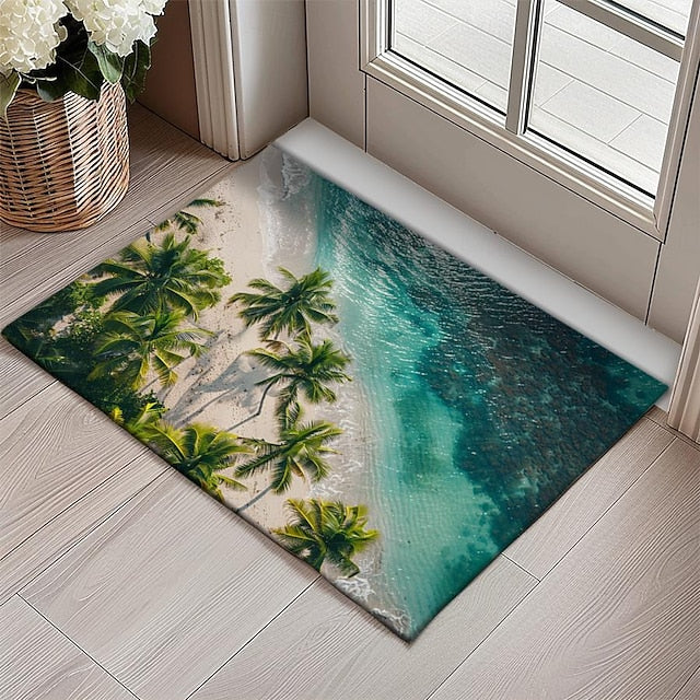 Beach View Doormat Kitchen Mat Floor Mat Non-Slip Area Rug Oil Proof Rug Indoor Outdoor Mat Bedroom Decor Bathroom Mat Entrance Rug