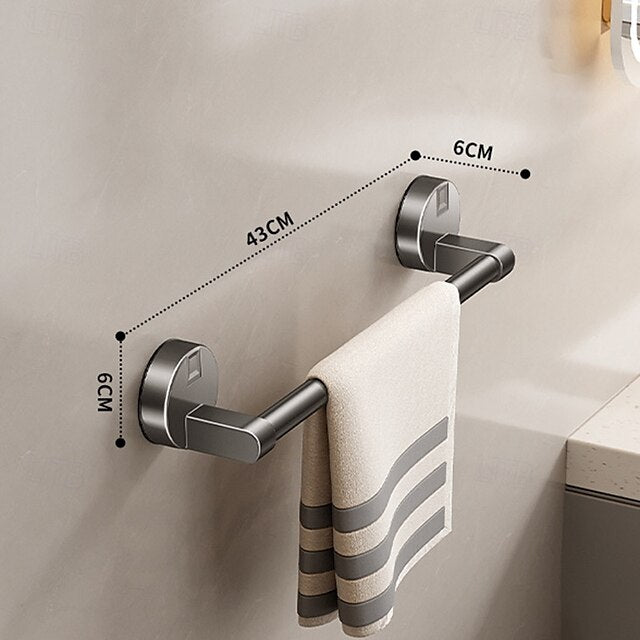 Suction Cup Towel Rack Bathroom No Punching Bathroom Towel Pole Bath Towel Wall Mounted Storage Rack Storage Rack