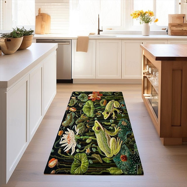 Frogs Pound Area Rug Kitchen Mat Non-Slip Oil Proof Floor Mat Livingroom Rug Indoor Outdoor Mat Bedroom Decor Bathroom Mat Entrance Rug Door Mat