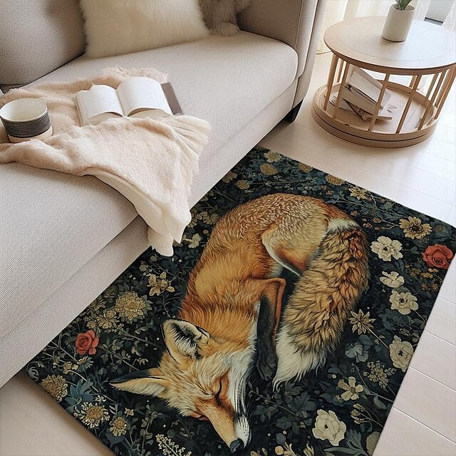 Inspired William Morris Fox Area Rug Kitchen Mat Non-Slip Oil Proof Floor Mat Livingroom Rug Indoor Outdoor Mat Bedroom Decor Bathroom Mat Entrance Rug Door Mat