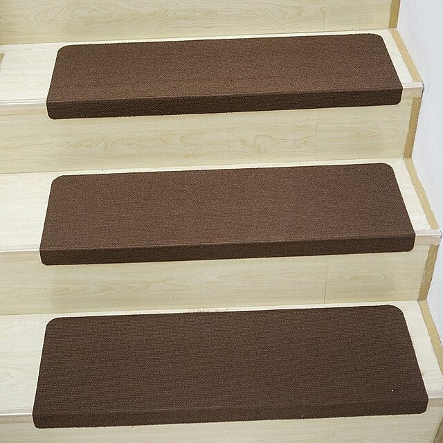 Step Carpet Solid Color Non-Slip Carpet Stair Treads for Kids Elders and Pets Stair Tread Mats