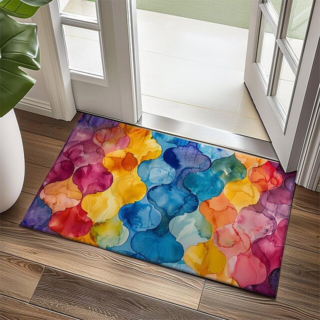 Rainbow Painting Doormat Floor Mats Washable Rugs Kitchen Mat Non-Slip Oil Proof Rug Indoor Outdoor Mat Bedroom Decor Bathroom Mat Entrance Rug