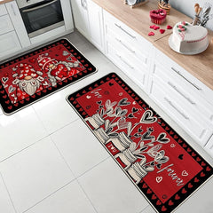 Valentine's Day Gnomes Area Rug Kitchen Mat Non-Slip Oil Proof Floor Mat Livingroom Rug Indoor Outdoor Mat Bedroom Decor Bathroom Mat Entrance Rug Door Mat