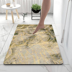 Marble Pattern Bathroom Bath Mats Creative Absorbent Bathroom Rug Diatomaceous Earth Non Slip