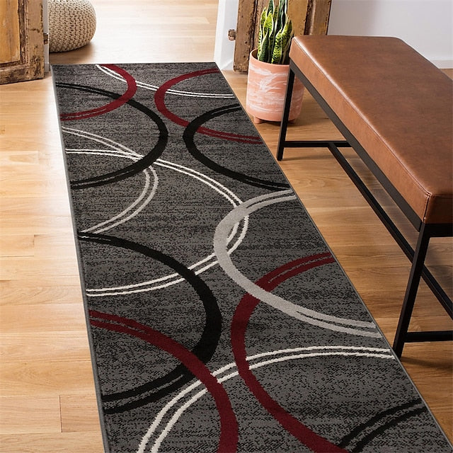 Geometric Runner Rug Kitchen Mat Non-Slip Oil Proof Rug Indoor Outdoor Mat Bedside Bedroom Decor Bathroom Mat Entrance Rug Door Mat