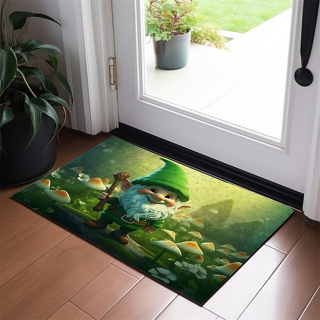 Saint Patrick's Day Doormat Floor Mats Washable Rugs Kitchen Mat Non-Slip Oil Proof Rug Gnome Indoor Outdoor Mat Bedroom Decor Bathroom Mat Entrance Rug