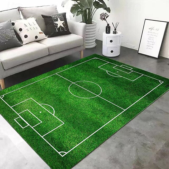 European Cup Football Field Carpet, Living Room Rug, Bedroom Bedside Carpet, Indoor Sports Field Carpet, Green Field Carpet