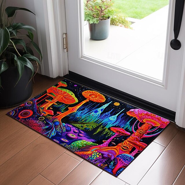 Trippy Psychedelic Monster Doormat Non-Slip Oil Proof Rug Indoor Outdoor Mat Bedroom Decor Bathroom Mat Entrance Rug Door Mat