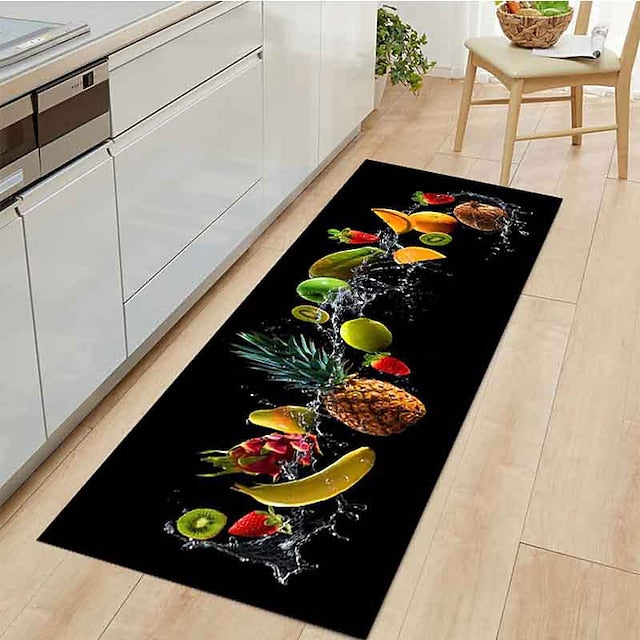 Fruits Kitchen Mat Non-Slip Oil Proof Floor Mat Rug Indoor Outdoor Mat Bedroom Decor Bathroom Mat Entrance Rug Door Mat