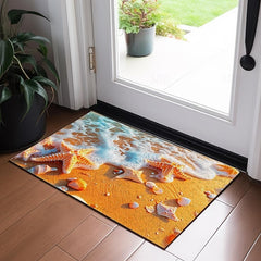 Beach Starfishes Doormat Kitchen Mat Floor Mat Non-Slip Area Rug Oil Proof Rug Indoor Outdoor Mat Bedroom Decor Bathroom Mat Entrance Rug