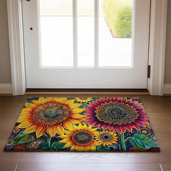 Big Sun Flowers Doormat Floor Mats Washable Rugs Kitchen Mat Non-Slip Oil Proof Rug Indoor Outdoor Mat Bedroom Decor Bathroom Mat Entrance Rug