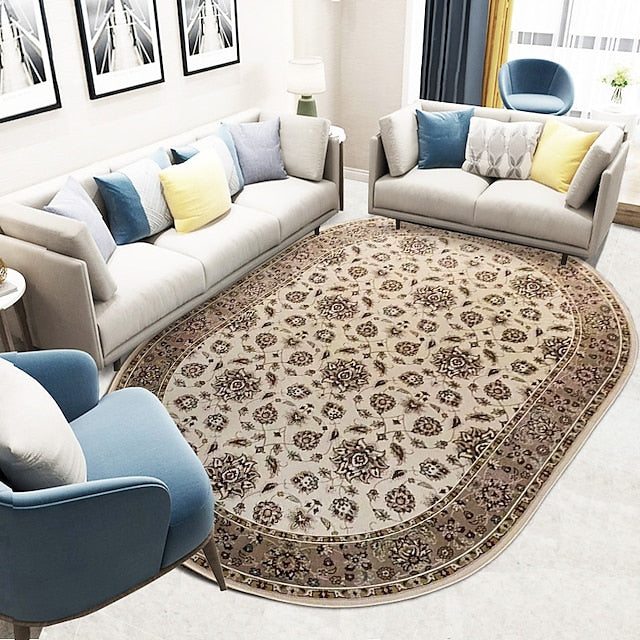 Simple European Retro Style Living Room Coffee Table Carpet Homestay Bedroom Large Area Covered with Kitchen Carpet for Entry