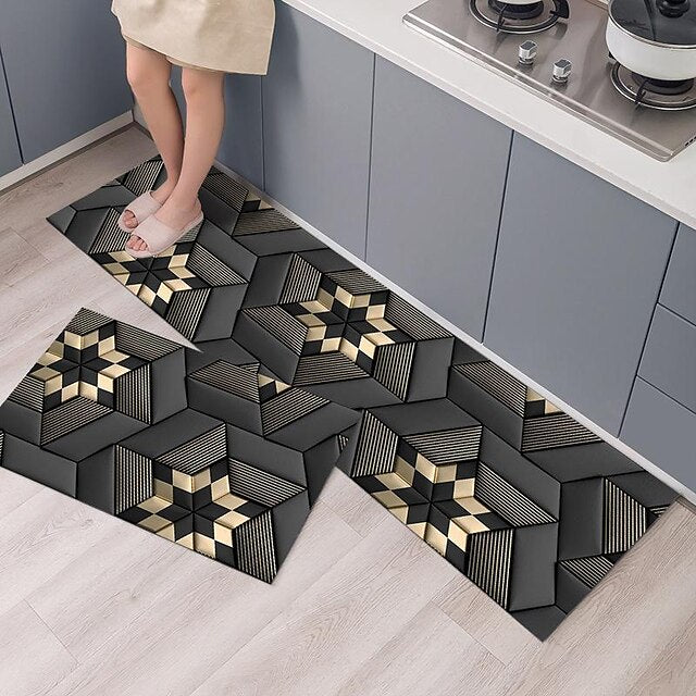 Modern Geometric Kitchen Mats Long Strips Carpets Bedside Rugs Bathroom Door Mats