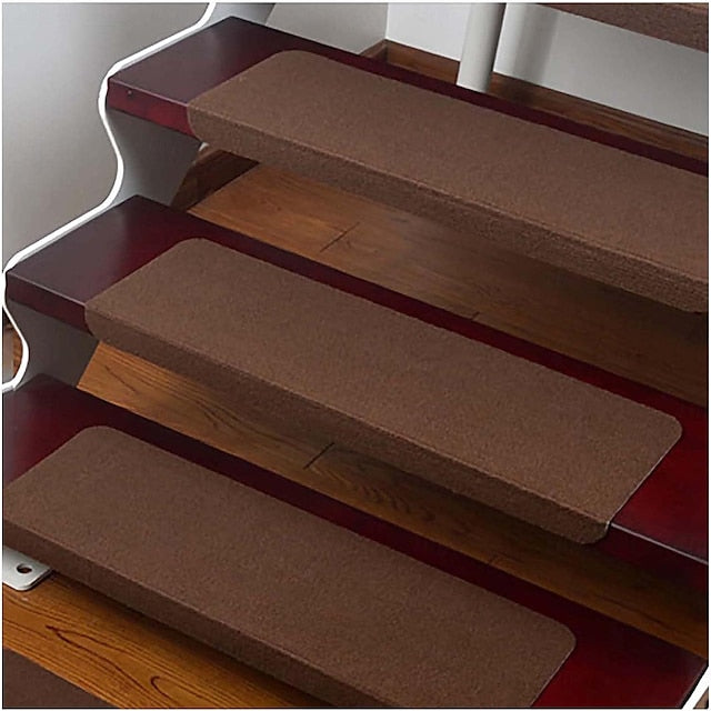 Stair Tread Carpet,Stair Runner Carpet,Self-Adhesive/Velcro Patch Staircase Mats Rug, Stair Pads Step Protectors, Removable Washable Step Floor Rugs For Home Staircase Decoration