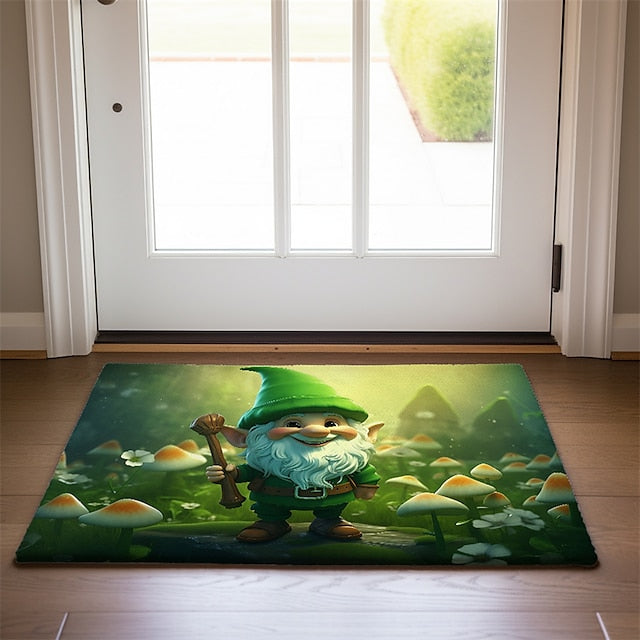 Saint Patrick's Day Doormat Floor Mats Washable Rugs Kitchen Mat Non-Slip Oil Proof Rug Gnome Indoor Outdoor Mat Bedroom Decor Bathroom Mat Entrance Rug