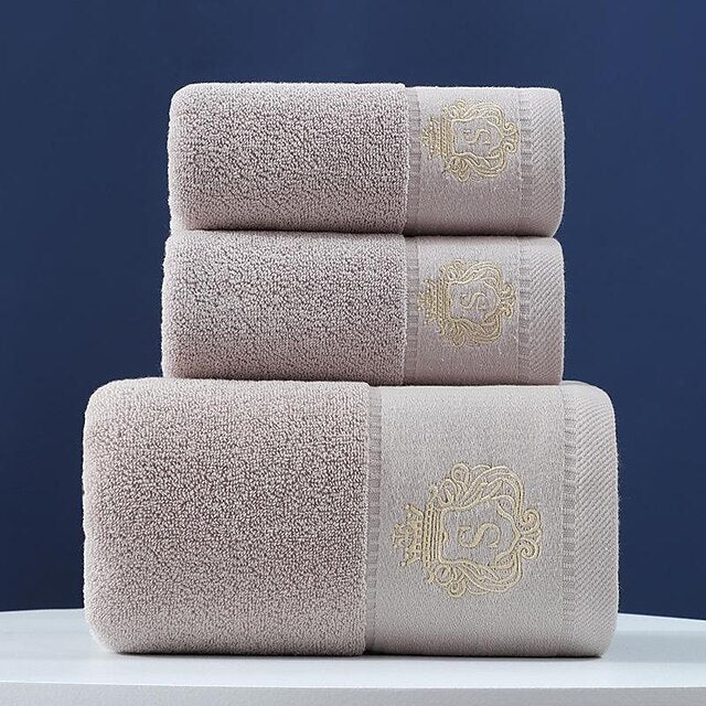 Thickened Bath Towels Set of 3,100% Turkish Cotton Ultra Soft Bath Sheets, Highly Absorbent Large Bath Towel for Bathroom, Premium Quality Shower Towel, 1PC Bath Towel&1PC Hand Towel&1PC Washcloth