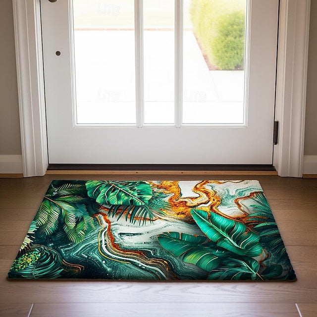 Tropical Leaves Doormat Non-Slip Oil Proof Rug Indoor Outdoor Mat Bedroom Decor Bathroom Mat Entrance Rug Door Mat