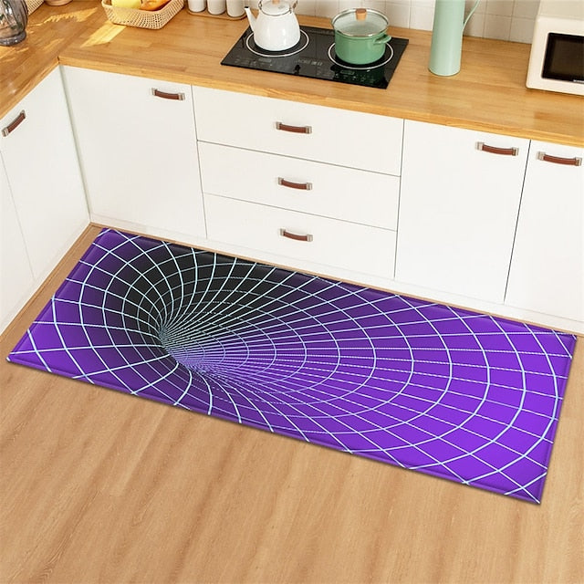 3D Vortex Pattern Area Rug Kitchen Mat Non-Slip Oil Proof Floor Mat Livingroom Rug Indoor Outdoor Mat Bedroom Decor Bathroom Mat Entrance Rug Door Mat