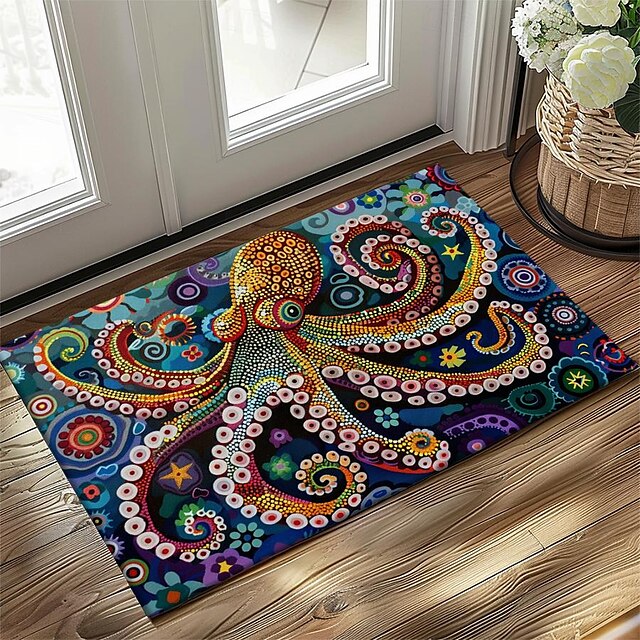 Octopus Doormat Kitchen Mat Floor Mat Non-Slip Area Rug Oil Proof Rug Indoor Outdoor Mat Bedroom Decor Bathroom Mat Entrance Rug