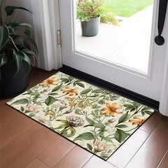 Green Yellow Floral Doormat Floor Mats Washable Rugs Kitchen Mat Non-Slip Oil Proof Rug Indoor Outdoor Mat Bedroom Decor Bathroom Mat Entrance Rug