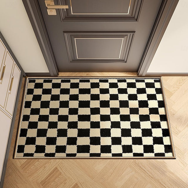 Chess Board Doormat Kitchen Mat Floor Mat Non-Slip Area Rug Oil Proof Rug Indoor Outdoor Mat Bedroom Decor Bathroom Mat Entrance Rug