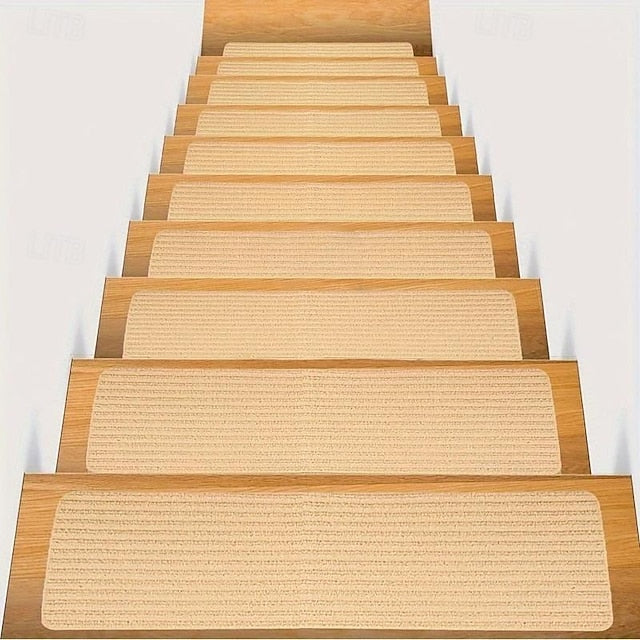 Non-Slip Carpet Stair Treads, Non-Skid Safety Rug, Slip Resistant Indoor Runner For Elders And Pets With Reusable Adhesive