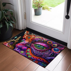 Trippy Psychedelic Monster Doormat Non-Slip Oil Proof Rug Indoor Outdoor Mat Bedroom Decor Bathroom Mat Entrance Rug Door Mat