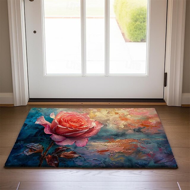 Daisy Flowers Doormat Kitchen Mat Floor Mat Non-Slip Area Rug Oil Proof Rug Indoor Outdoor Mat Bedroom Decor Bathroom Mat Entrance Rug