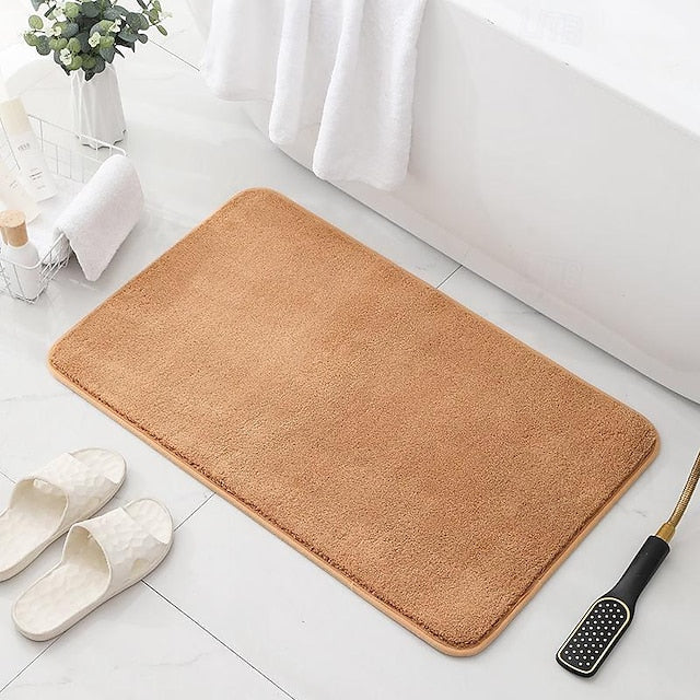 1pc Soft And Comfortable Thick Plush Bath Mat Non-slip For Bathroom, Bedroom, Living Room, Water Absorption And Anti-Slip Design Fall Decor