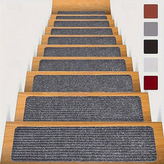 Non-Slip Carpet Stair Treads, Non-Skid Safety Rug, Slip Resistant Indoor Runner For Elders And Pets With Reusable Adhesive