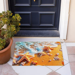 Beach Starfishes Doormat Kitchen Mat Floor Mat Non-Slip Area Rug Oil Proof Rug Indoor Outdoor Mat Bedroom Decor Bathroom Mat Entrance Rug